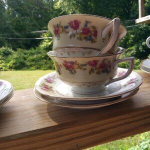 Hostess Gold Castle pair of cup and saucer in EC